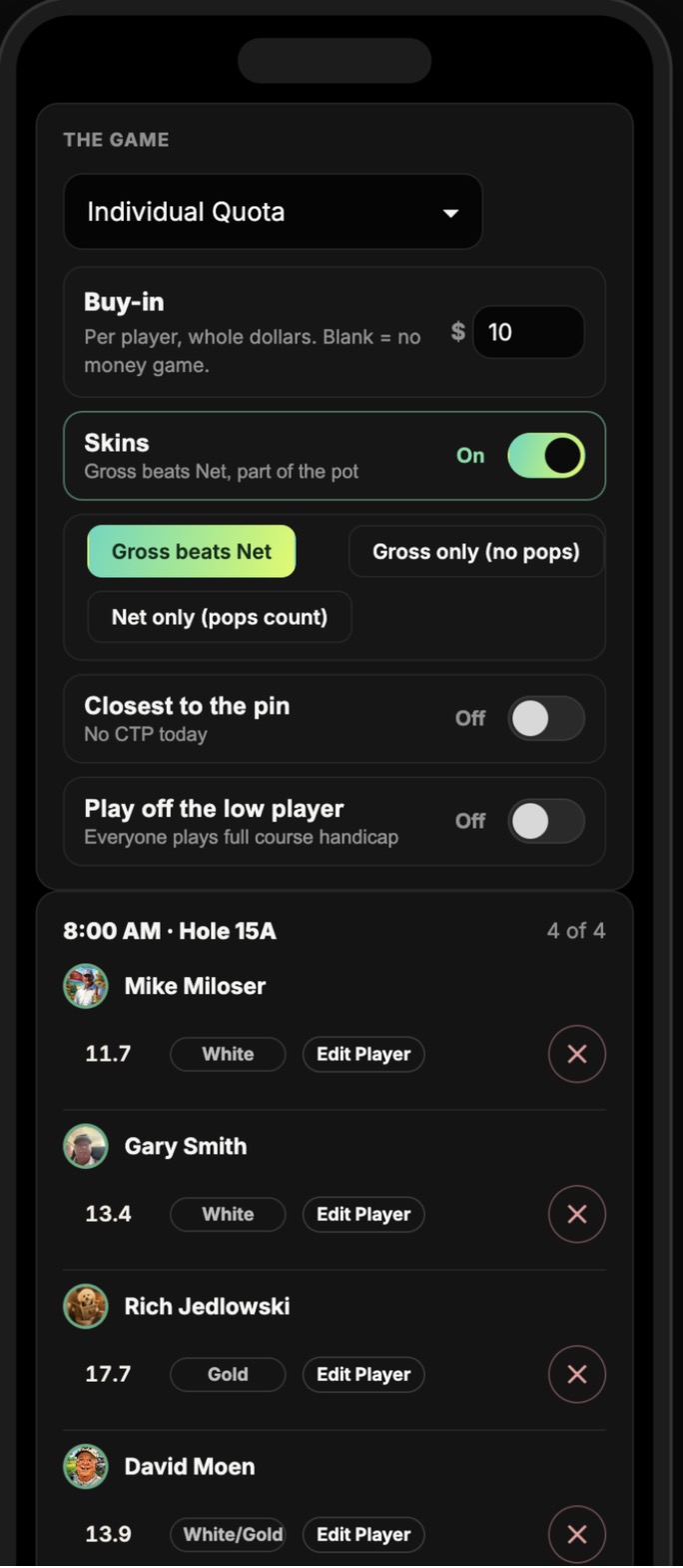 On the 1st Tee, on a phone